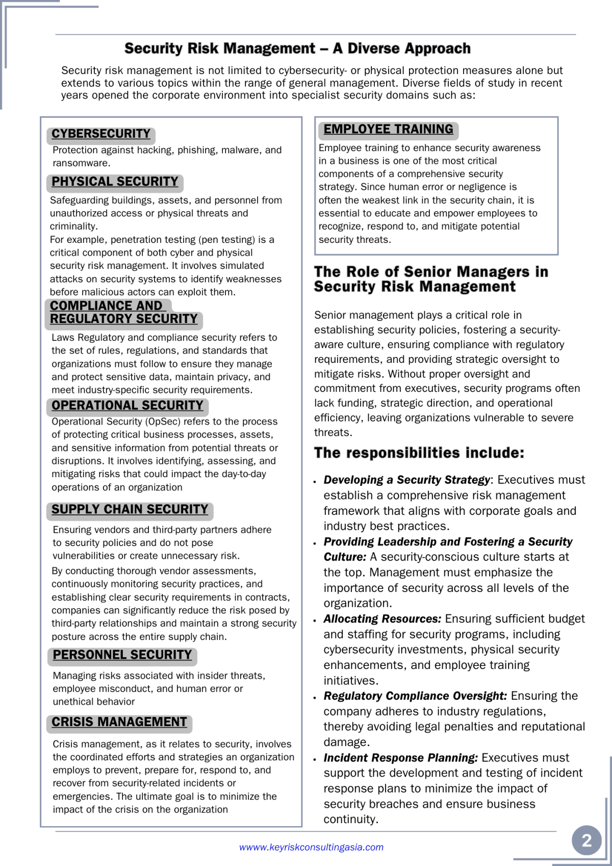 Security Risk Management- What Corporate Executives Needs to Know – Key ...